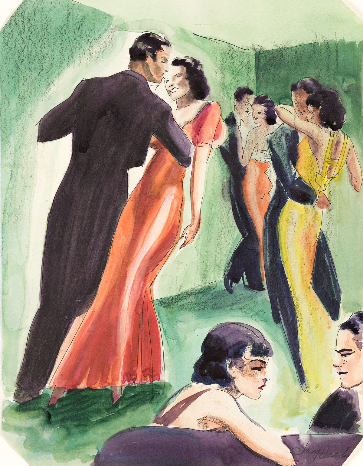JAY PAUL JACKSON (1905-1954) Etta Moten Barnett with partner and other couples dancing